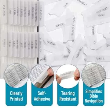Mr. Pen Bible Tabs Set - 75 Transparent Easy-Apply Tabs
