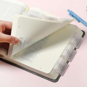 Mr. Pen Bible Tabs Set - 75 Transparent Easy-Apply Tabs