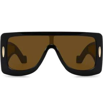 GFUIARA Trendy Anagram Mask Sunglasses for Women Men Oversized Flat Top Fashion Shield Sun Glasses UV Protection Sunnies