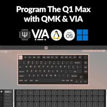 Keychron Q1 Max RGB QMK/VIA Custom Mechanical Keyboard, Hot-Swappable Full Metal Programmable Knob with Gateron Jupiter Red Switch, 2.4 GHz/Bluetooth/Wired Gaming Keyboard for Mac Windows Linux