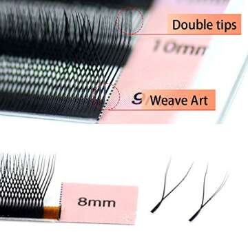 NAGARAKU 5 Trays yy Eyelash Extensions y lash 0.07mm D curl 9/10/11/12/13mm in 1 pack Premade 4D Eas...