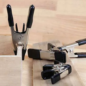 Amazon Basics 20-Piece Steel Spring Clamp Set, 15 Pack of 3/4-Inch, 5 Pack of 1-Inch, Black/Silver