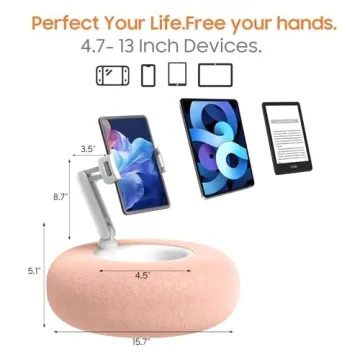 PlsHugek Pillow Stand Holder for Kindle Tablet iPad with Snack Bowl