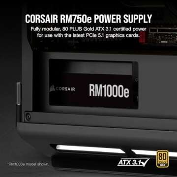 Corsair RM750e (2023) Fully Modular Low-Noise Power Supply - ATX 3.0 & PCIe 5.0 Compliant - 105°C-R...