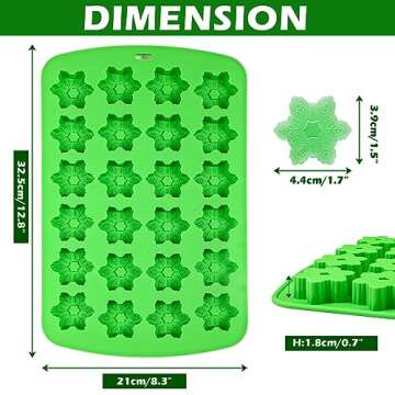 Webake Snowflake Ice Cube Mold Silicone 24-Cavity Christmas Ice Cube Tray, Snowflake Molds for Chocolate, Soap, Candy, Ice Cube for Whiskey, Spirits, Liquor, Cocktails, Soda & More