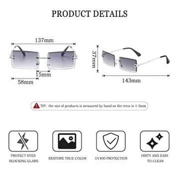 NIEEPA Rimless Sunglasses for Stylish Unisex UV Protection