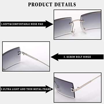 NIEEPA Rimless Sunglasses for Stylish Unisex UV Protection