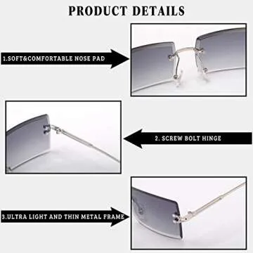 NIEEPA Rimless Sunglasses for Stylish Unisex UV Protection