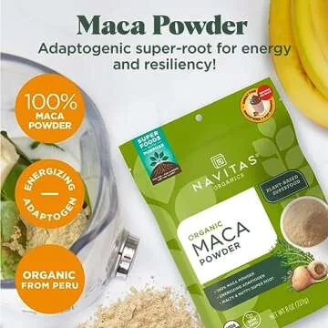 Navitas Organics Maca Powder, 8 oz. Bag, 45 Servings — Organic, Non-GMO, Low Temp-Dried Gluten-Free