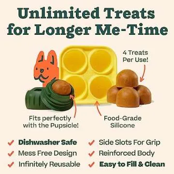 Woof Pupsicle and Treat Tray - Long-Lasting Interactive Dog Toys for Boredom and Silicone Treat Mold for Dog Treats - Reusable, Dishwasher Safe - Dog Toys for Large Dogs 25-75 lbs