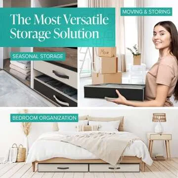 Woffit Under Bed Shoe Storage Organizer – Set of 2 Large Containers, Each Fit 12 Pairs of Shoes – Sturdy Box w/Strong Zipper & Handles – Underbed Organizers for Kids & Adults