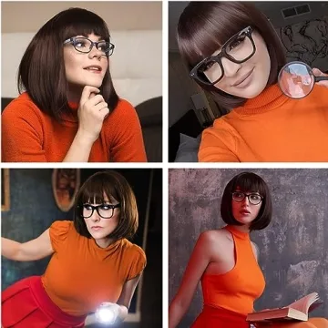 Bopocoko 12'' Short Brown Bob Wig for Party and Costume