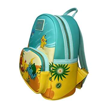 Loungefly Pokemon Original Starters Beach Scene Womens Double Strap Shoulder Bag Purse