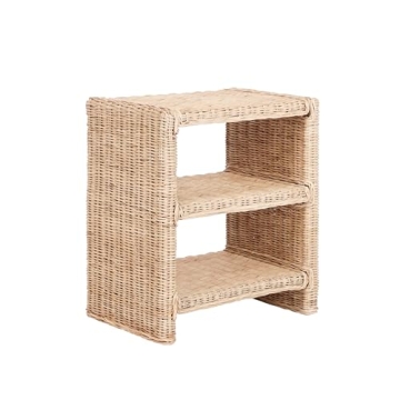 Stylish Coastal Rattan/Wood End Table for Every Space