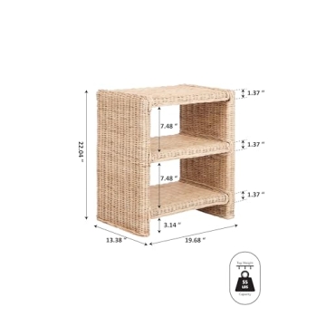 Stylish Coastal Rattan/Wood End Table for Every Space
