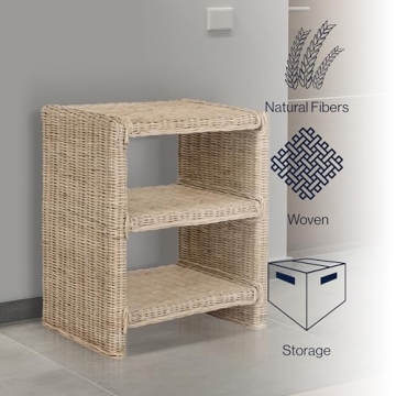 Stylish Coastal Rattan/Wood End Table for Every Space