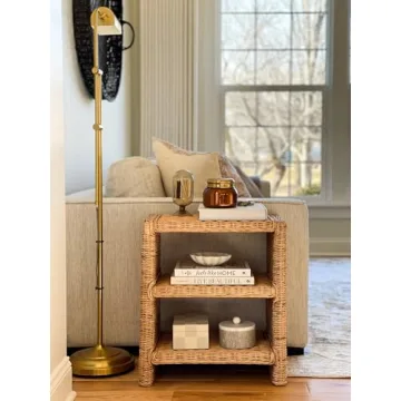 Stylish Coastal Rattan/Wood End Table for Every Space