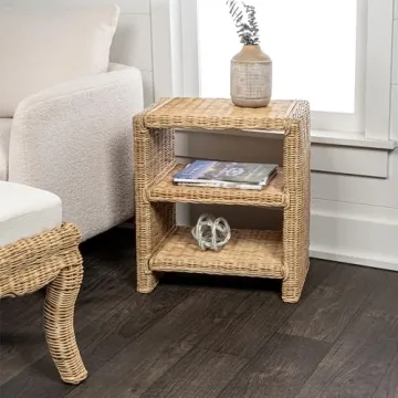 Stylish Coastal Rattan/Wood End Table for Every Space