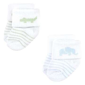 Luvable Friends Unisex Baby Newborn and Baby Terry Socks, Safari, 0-6 Months