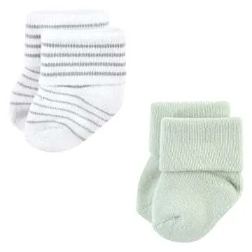 Luvable Friends Unisex Baby Newborn and Baby Terry Socks, Safari, 0-6 Months