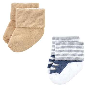 Luvable Friends Unisex Baby Newborn and Baby Terry Socks, Safari, 0-6 Months