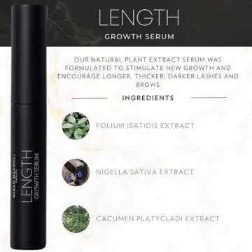 Sarah Maxwell Beauty - LENGTH Growth Serum for Eyelash & Brow Boost, Vegan, Paraben-Free, Cruelty-Fr...