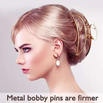 8 Pcs Hair Claw Clips, 5 Square Matte Clips and 3 Metal Non-Slip Strong Hold Claws for Women