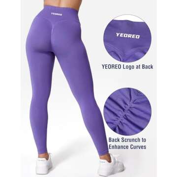 YEOREO V Waist Gym Leggings for Women - Butt Lifting Comfort