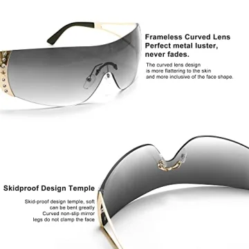 GUVIVI Futuristic Wrap Around Y2K Sunglasses for All