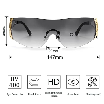 GUVIVI Futuristic Wrap Around Y2K Sunglasses for All