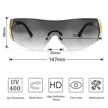 GUVIVI Futuristic Wrap Around Y2K Sunglasses for All