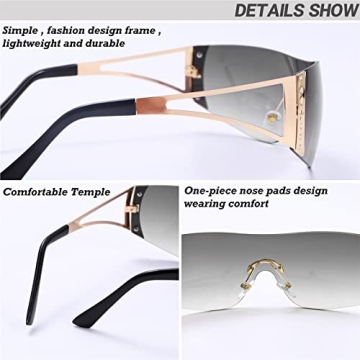 GUVIVI Futuristic Wrap Around Y2K Sunglasses for All