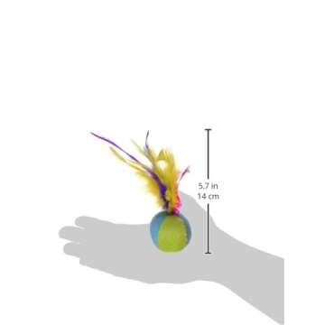 SmartyKat (2 Count) Flutter Balls Feather Cat Toys - Multi Color, 2 Count