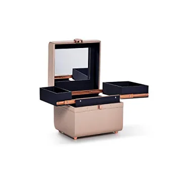Caboodles Vegan Leather Train Case Makeup Organizer