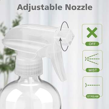 Rionisor Glass Spray Bottles with Silicone Sleeve Protection, Empty 16 oz Refillable Containers, Reu...