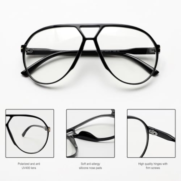 GUVIVI Retro Aviator Sunglasses - Stylish Oversized Frames