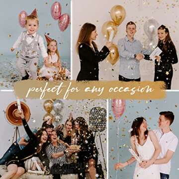 PrimePure Confetti Cannon Party Poppers - Gold Stars Confetti Poppers - 6 Pack - Bulk Party Cannon Shooters Gun for Wedding, Birthdays, Celebrations