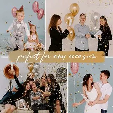 PrimePure Confetti Cannon Party Poppers - Gold Stars Confetti Poppers - 6 Pack - Bulk Party Cannon Shooters Gun for Wedding, Birthdays, Celebrations