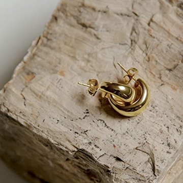 PAVOI Elegant Thick Dome Huggie Earrings for Women