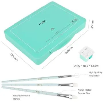 HIMI Gouache Paint Set, 48 Colors x 0.4oz, Twin Cup Jelly Design, bouns 3 Brushes & a Palette, Non-Toxic, Opaque Guache Paint for Canvas and Watercolor Paper - Perfect for Beginners, Students, Artists