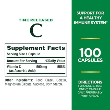 Nature's Bounty Vitamin C Capsules for Immune Support