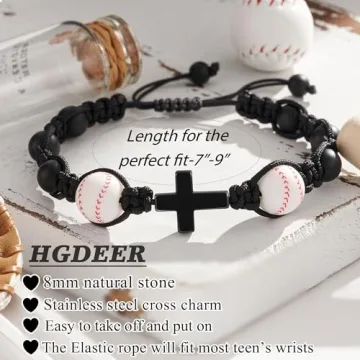 HGDEER Baseball Bracelets for Teen Boys - Stylish Gear