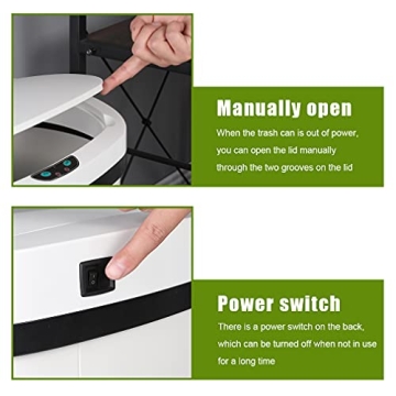 13 Gallon Touch Free Stainless Steel Garbage Can