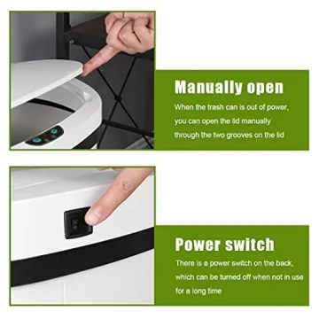 13 Gallon Touch Free Stainless Steel Garbage Can