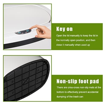 13 Gallon Touch Free Stainless Steel Garbage Can