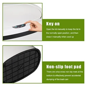 13 Gallon Touch Free Stainless Steel Garbage Can