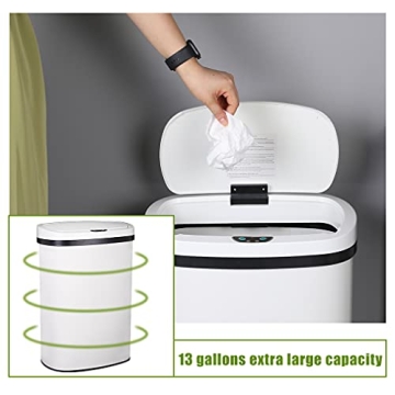 13 Gallon Touch Free Stainless Steel Garbage Can