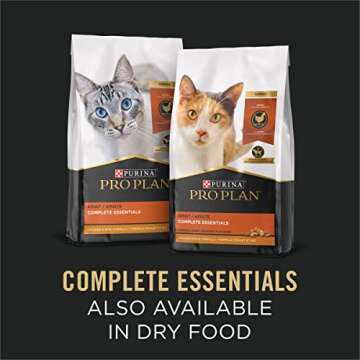 Purina Pro Plan Gravy, High Protein Wet Cat Food Variety Pack, Complete Essentials Chicken and Turkey Favorites - (Pack of 24) 3 oz. Cans