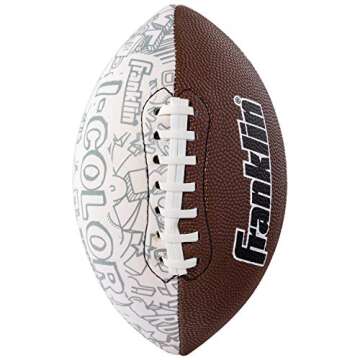 Franklin Sports iColor Mini Football - Custom Color Youth Junior Football with Markers Included - De...