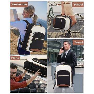 LOVEVOOK 40L Travel Backpack for Airplanes - Stylish Carry-On